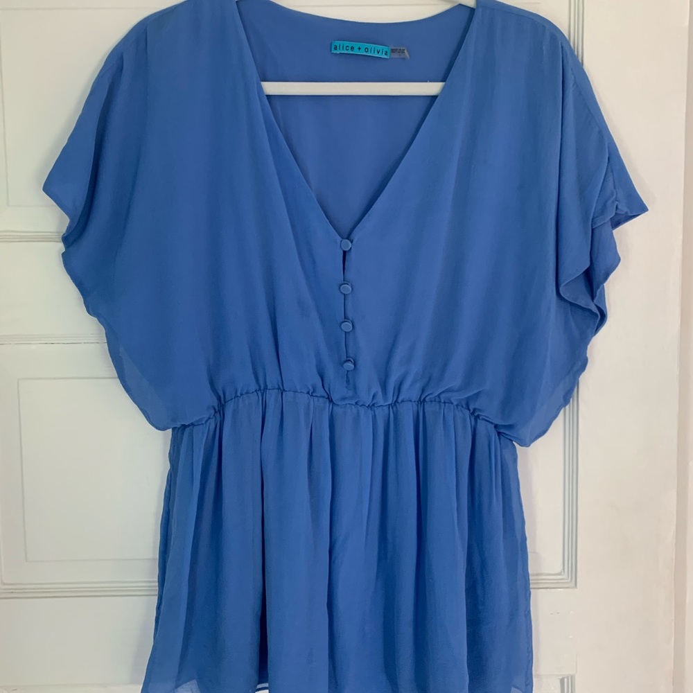 Alice + Olivia blue blouse